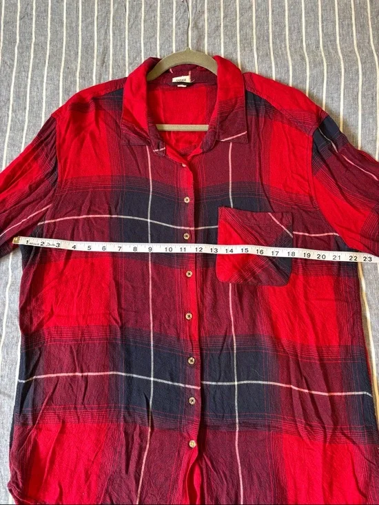 Women’s Soft Comfy Red Plaid Shirt Size Large ❤️ Garage - Picture 7 of 7